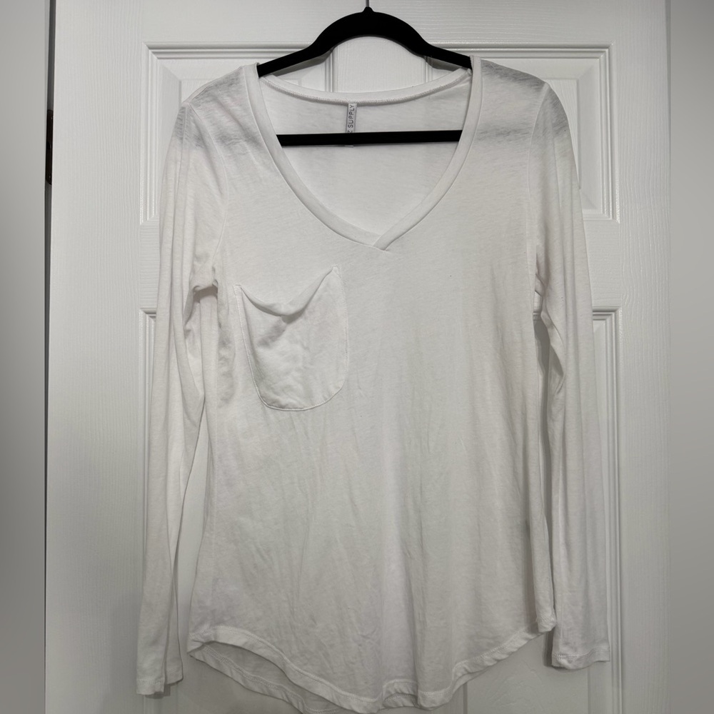 Z Supply Classic White Long Sleeve Tee